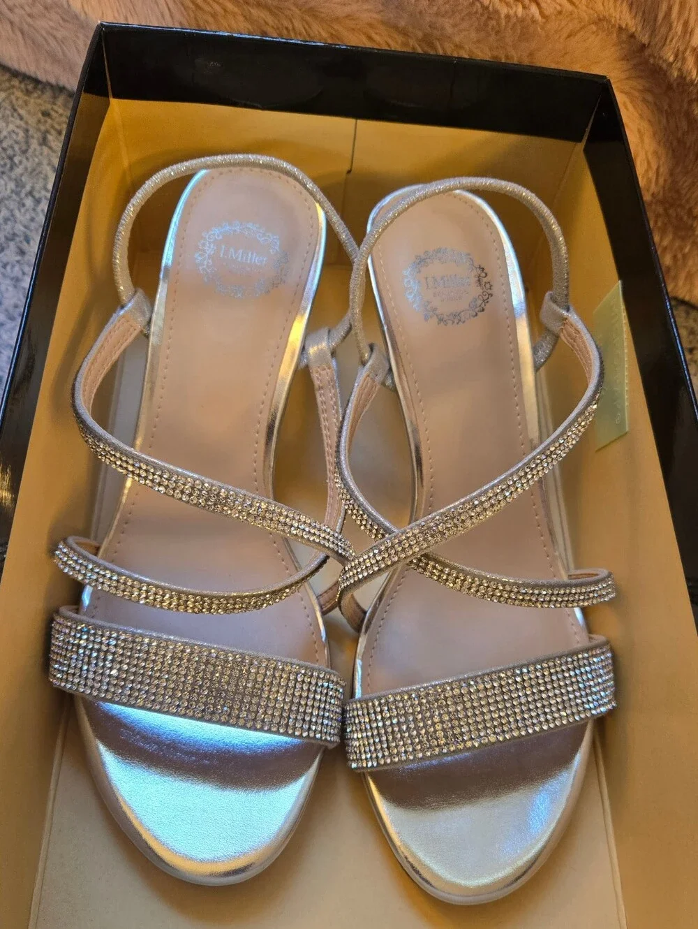 I. Miller Womens Silver Neilson Wedge Sandals Size 7.5 - Picture 8 of 9